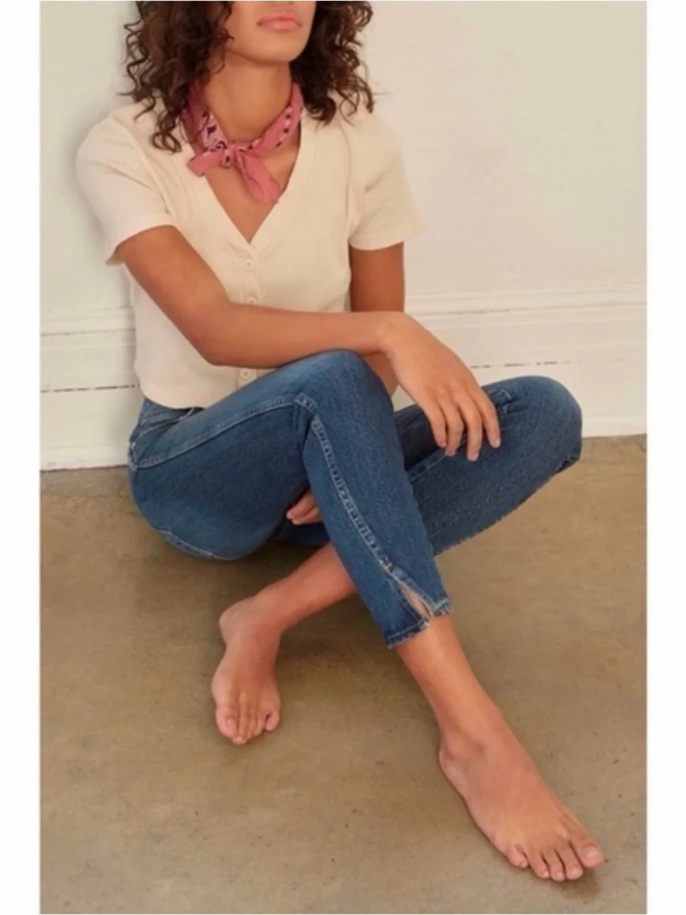 AMO‎ The Twist True Blue Skinny Crop Jeans